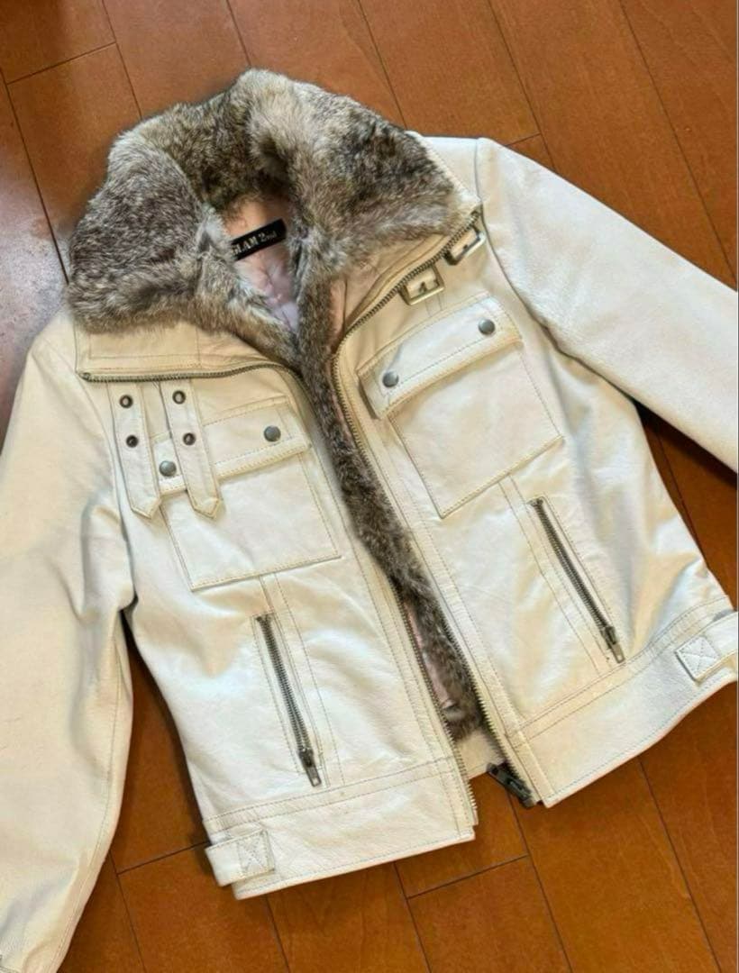 Glam 2nd y2kホワイトファージャケット