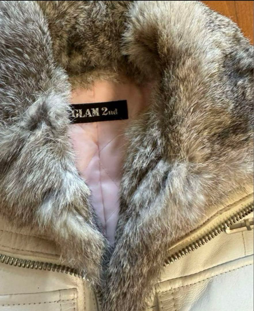 Glam 2nd y2kホワイトファージャケット