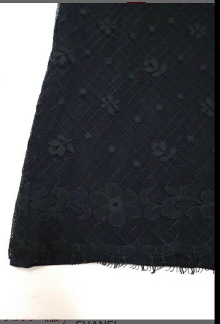 CHANEL タイトスカート クローバーレース