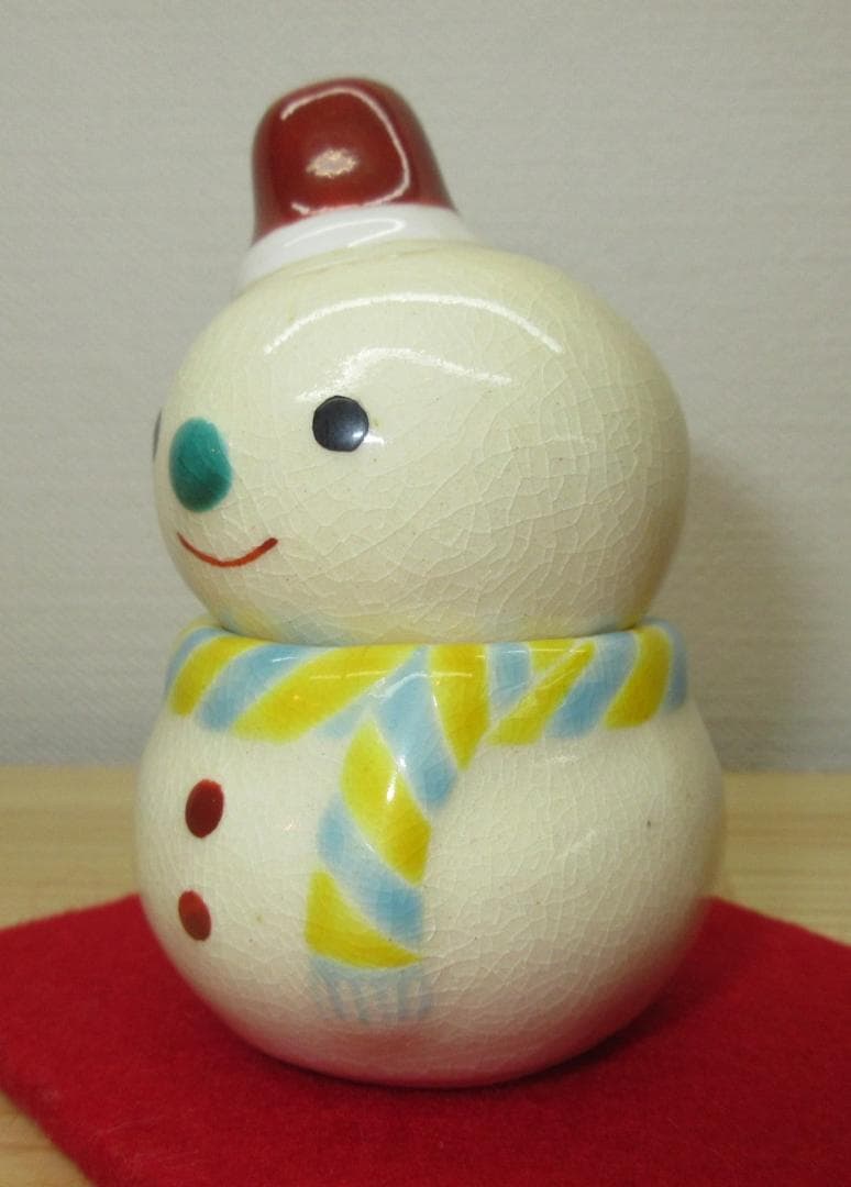 送料込【逢絢亭・新品】茶道具 香合 京焼 雪だるまの形 山川敦司 共箱入り