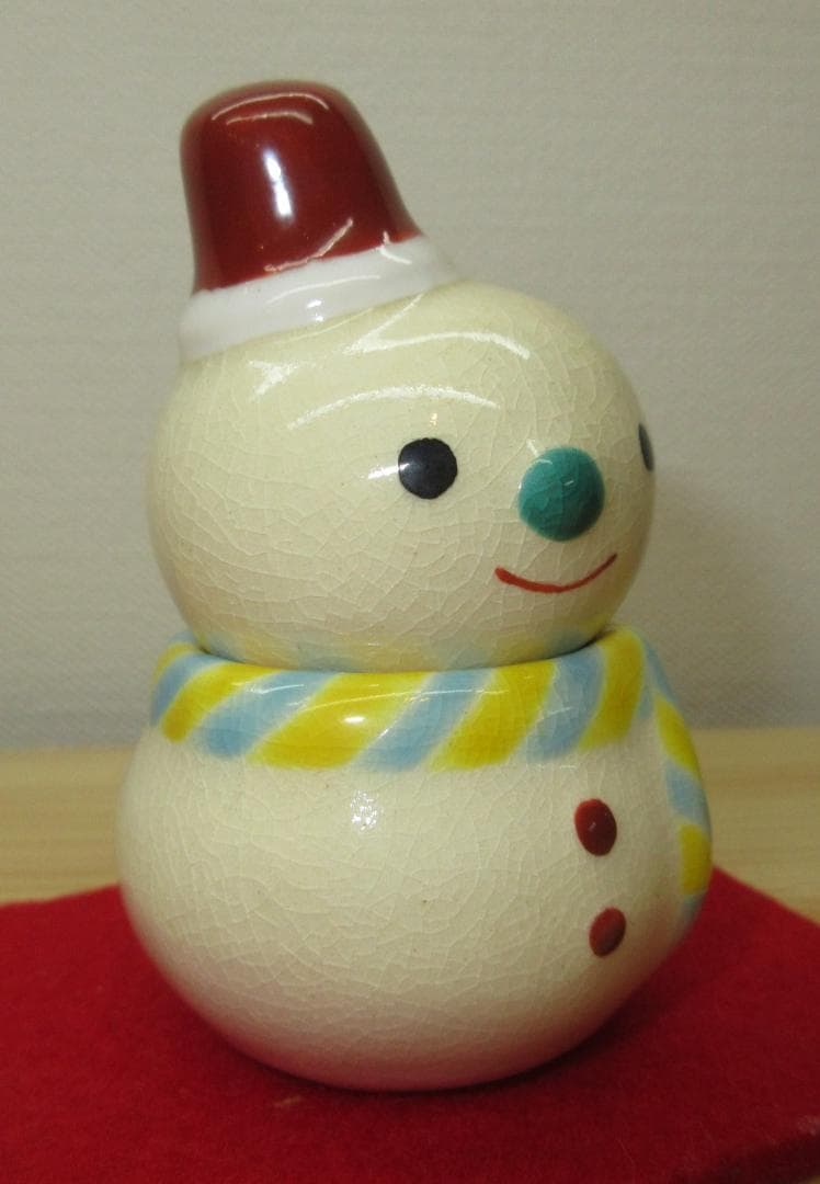 送料込【逢絢亭・新品】茶道具 香合 京焼 雪だるまの形 山川敦司 共箱入り