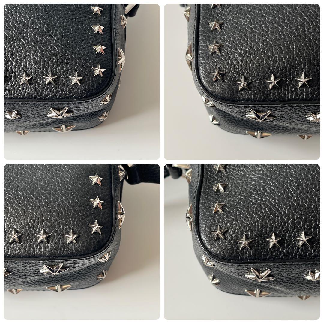 ジミーチュウ　ペガシ　カメラバッグ　スタースタッズ　レザー　ブラック　斜め掛け