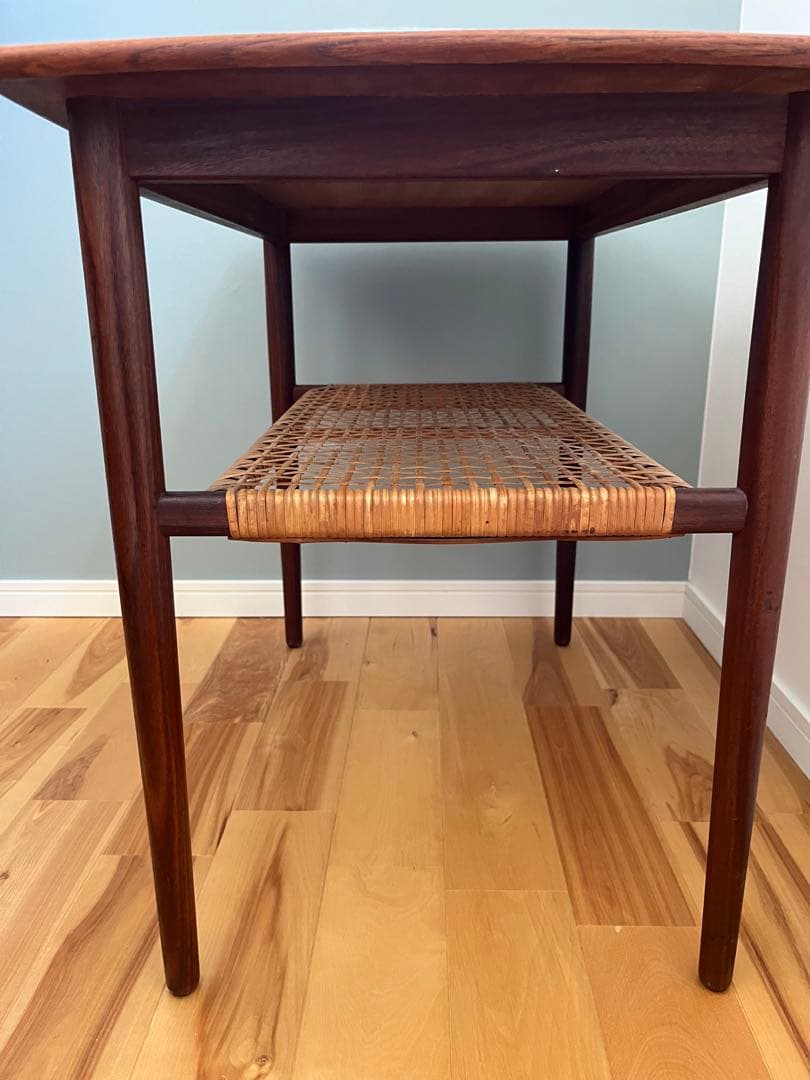 北欧ヴィンテージ　コーヒーテーブル　チーク　ラタン