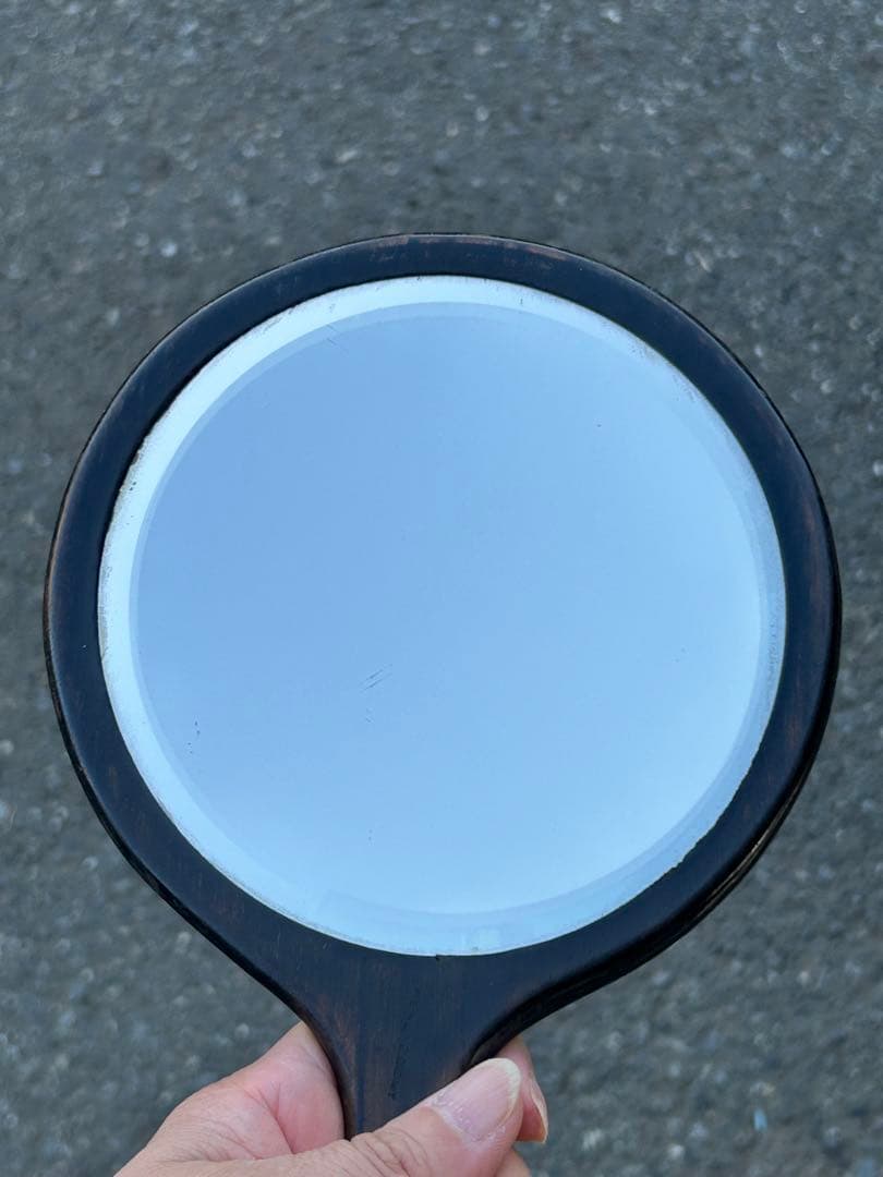 英国アンティーク エドワーディアン時代 エボニー ハンドミラー&ブラシ