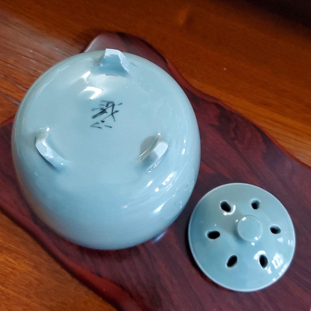 九谷焼　義正　白山香炉　香爐　茶道具　台は付きません。