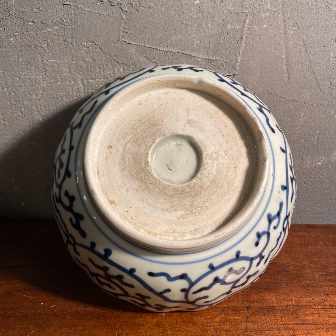 江戸 古伊万里 染付 なます皿 唐草 微塵唐草文 松竹梅 骨董品 器