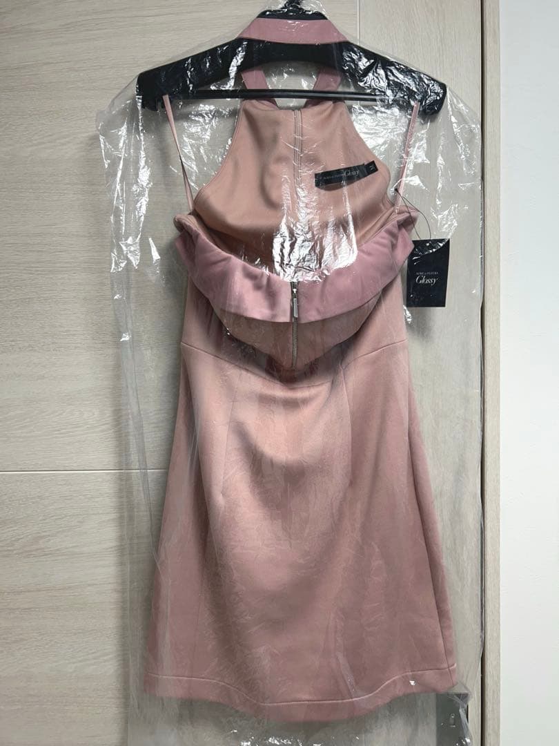 新品 ローブドフルール バストジップ チョーカー ドレス キャバ ミニ ピンク