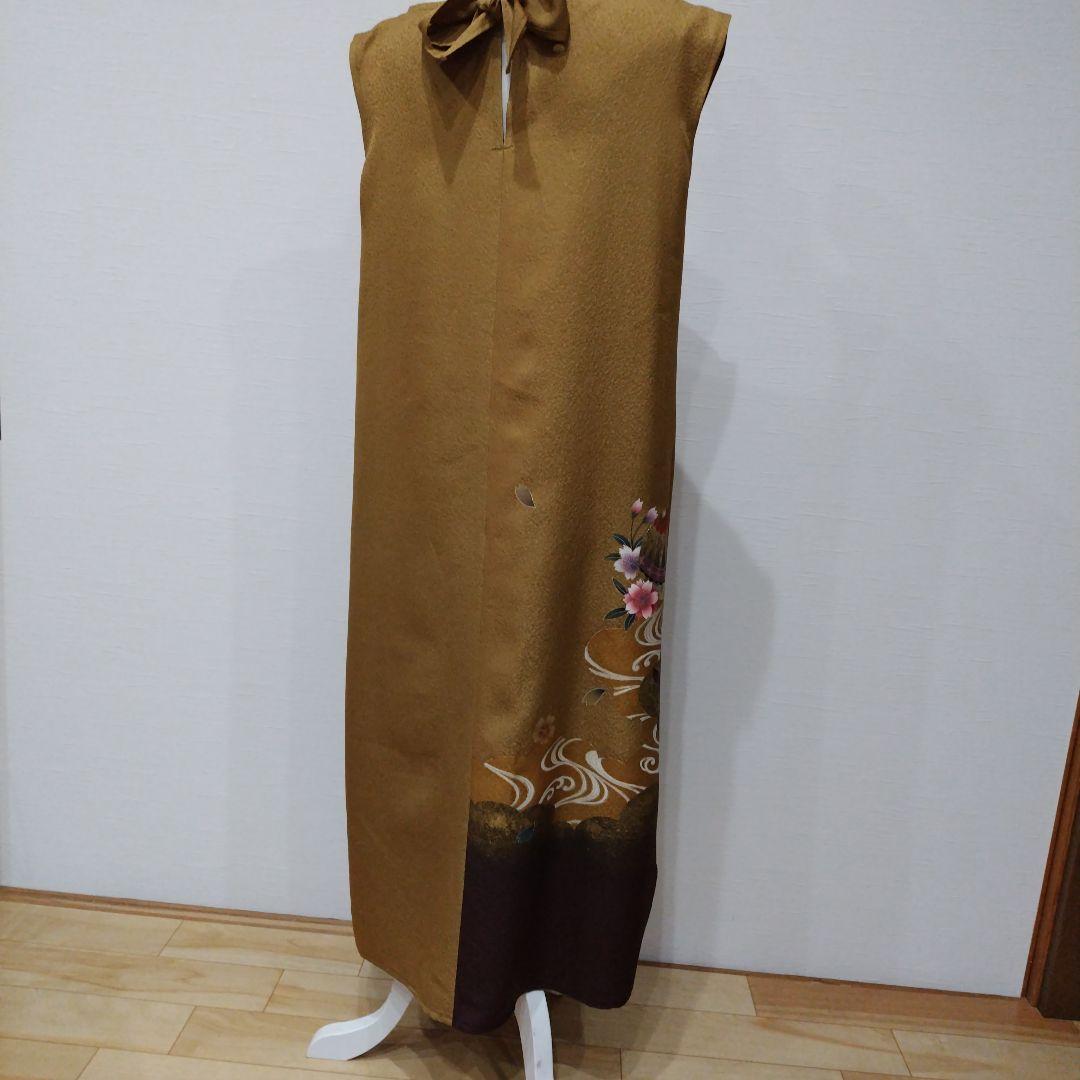 振袖　フレンチワンピースドレス 　リボン付き　福寿茶色　新品未使用品