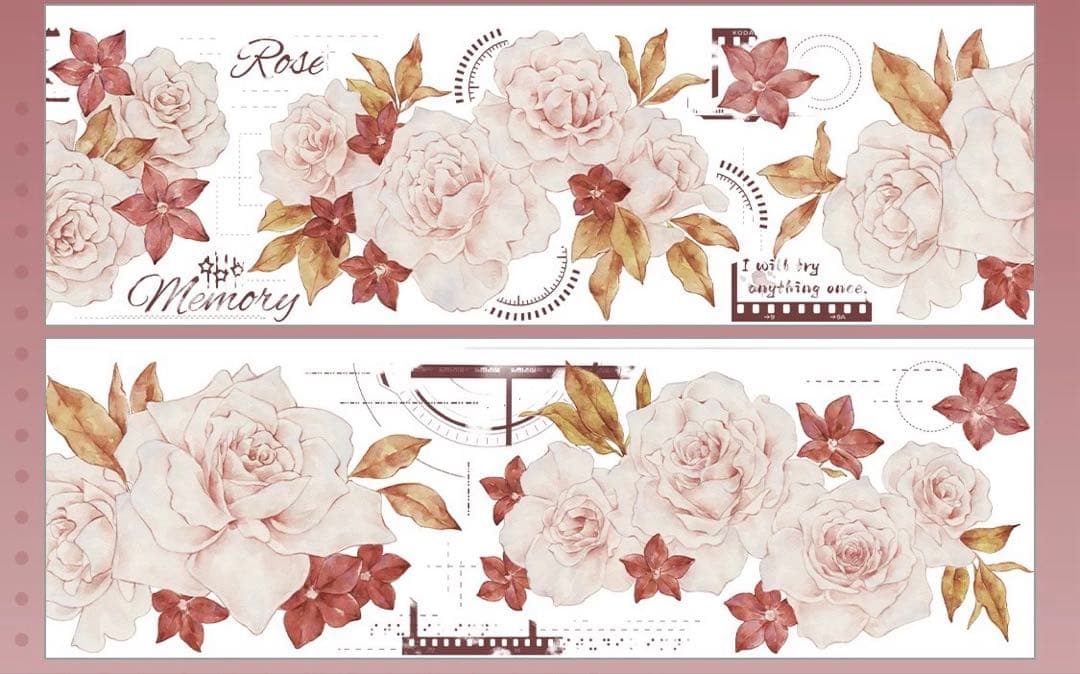 木皆原创《复古粉玫》海外マスキングテープ マステ 【2722】