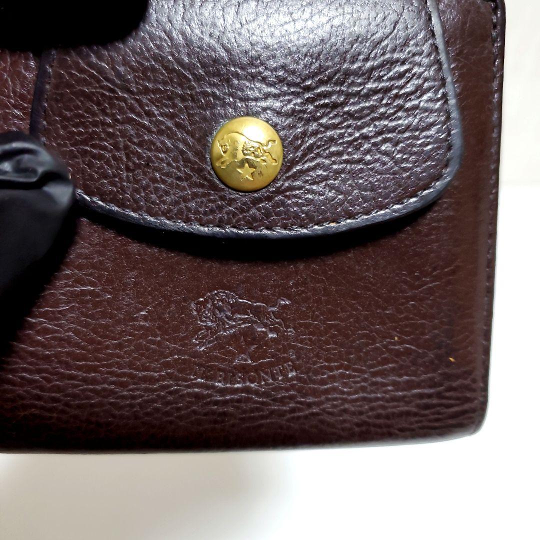 正規品　IL BISONTE　イルビゾンテ　二つ折り財布　ブラウン　良品フラップ