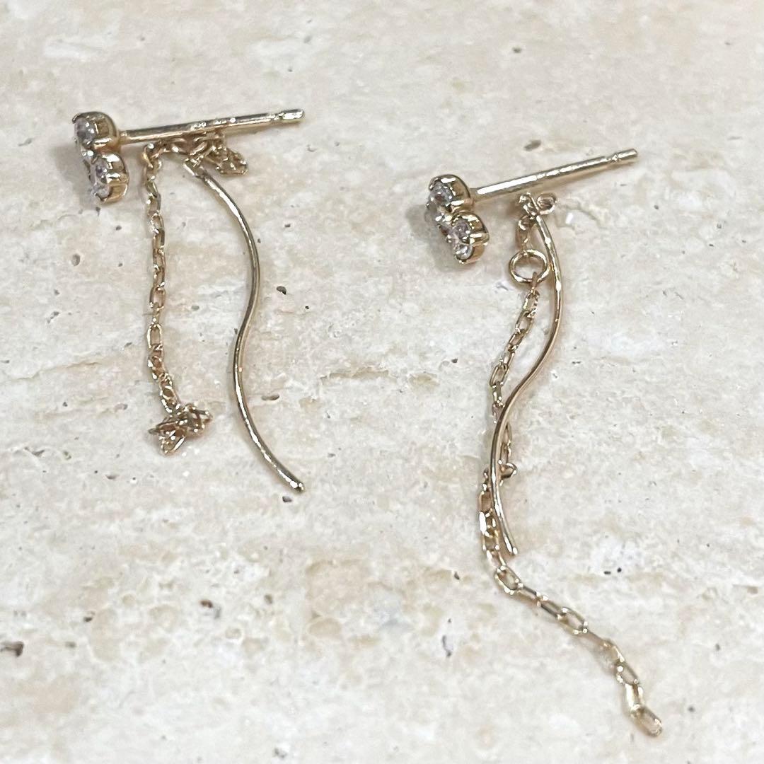 4℃ ヨンドシー K10 ピアス チェーンピアス 0.48g 専用ページ