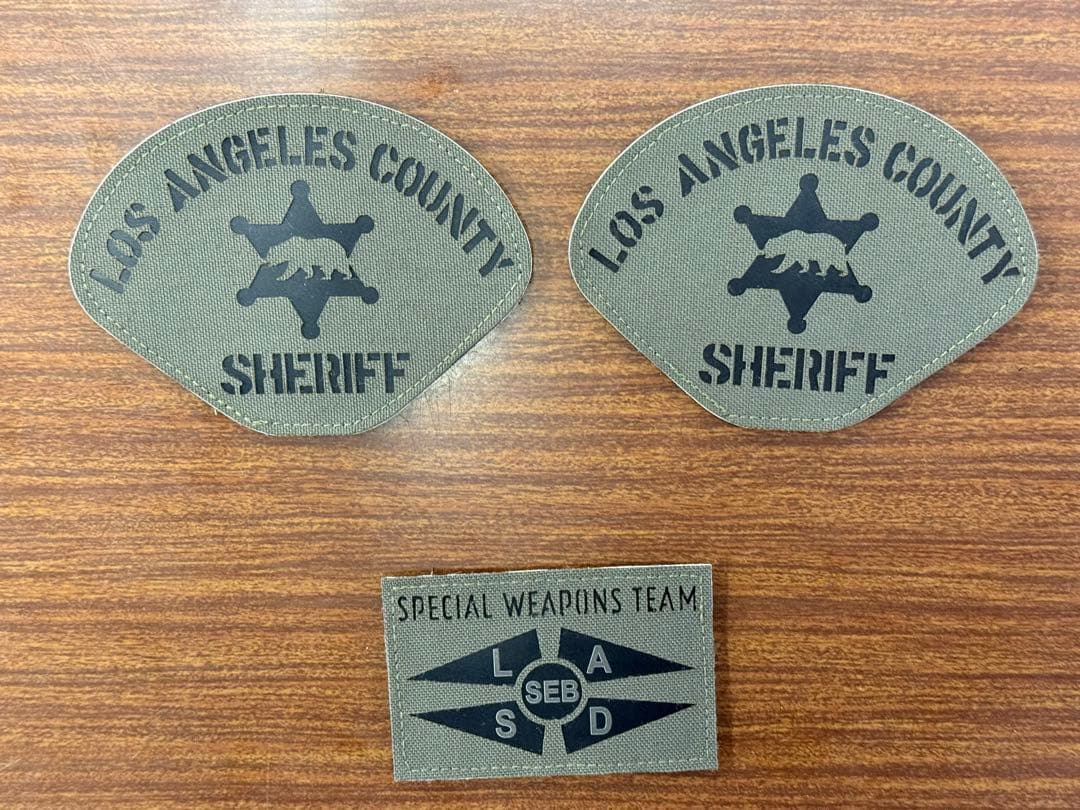 実物ロサンゼルスカウンティーシェリフＳＥＢ 最新型パッチ　3枚ＳＥＴ　ベルクロ
