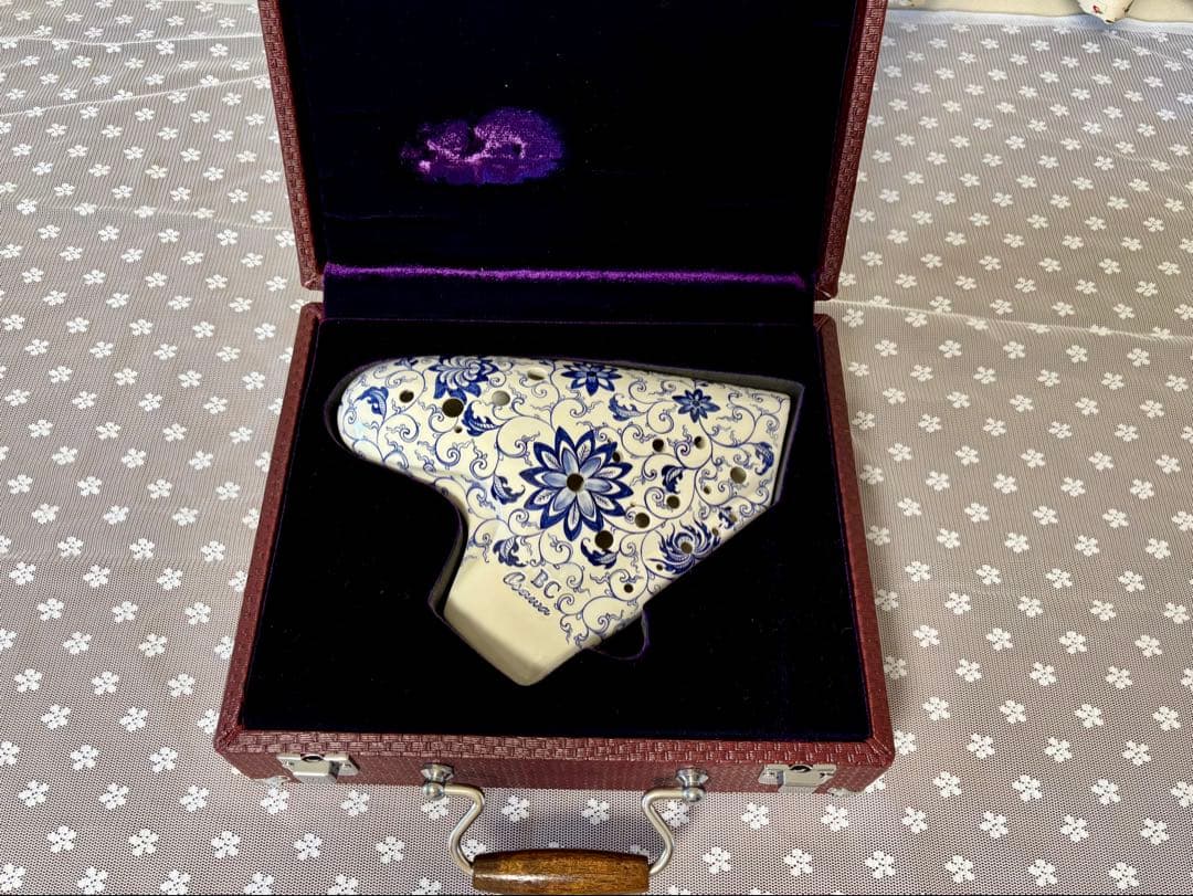 (再値下げ)オオサワ　トリプルオカリナ　バスC管　磁器製　BC-TA