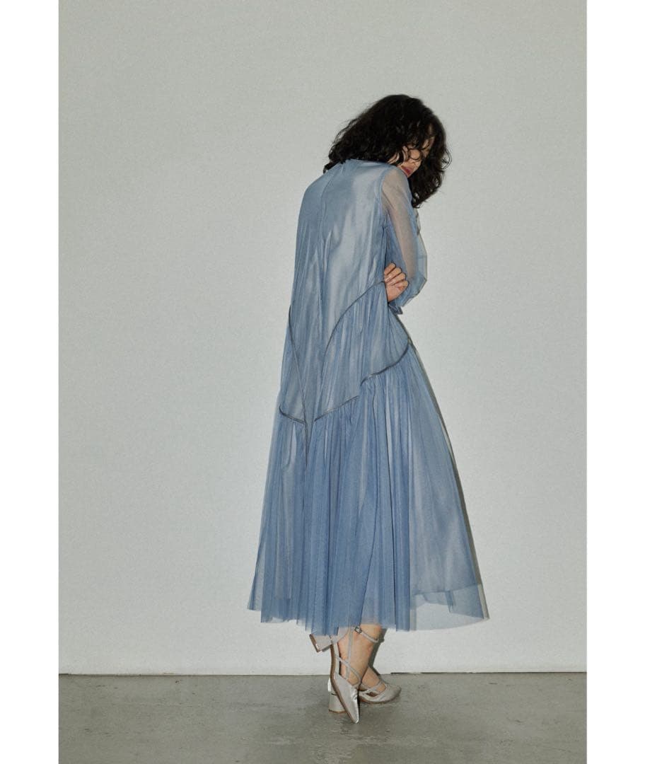 チュールパイピングAラインドレス　マタニティ