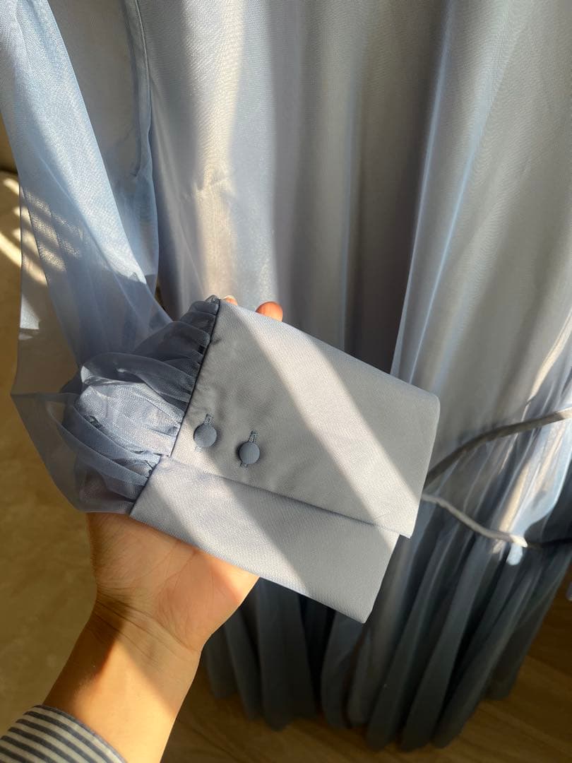 チュールパイピングAラインドレス　マタニティ