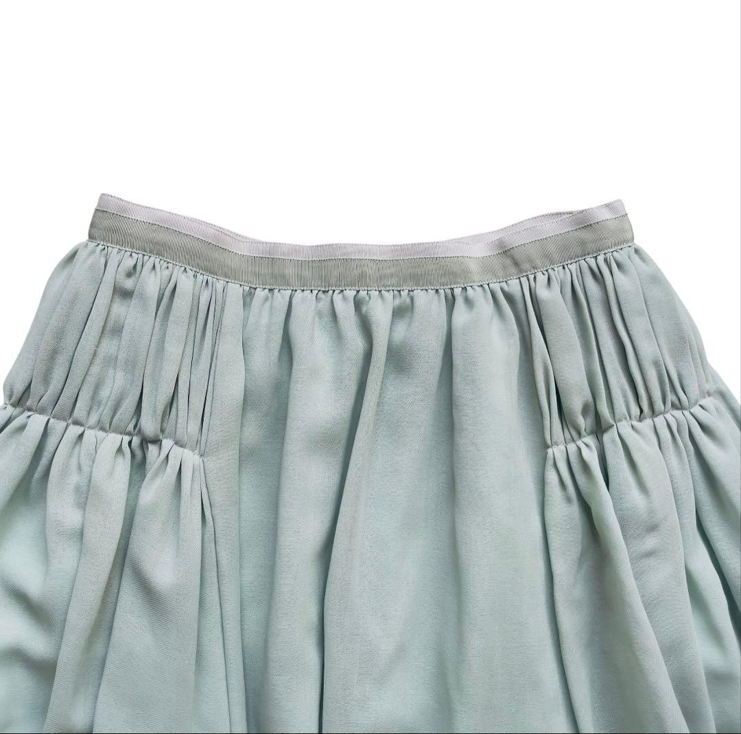 【現行！美品】フォクシー フレアスカート シフォン ミント サイズL