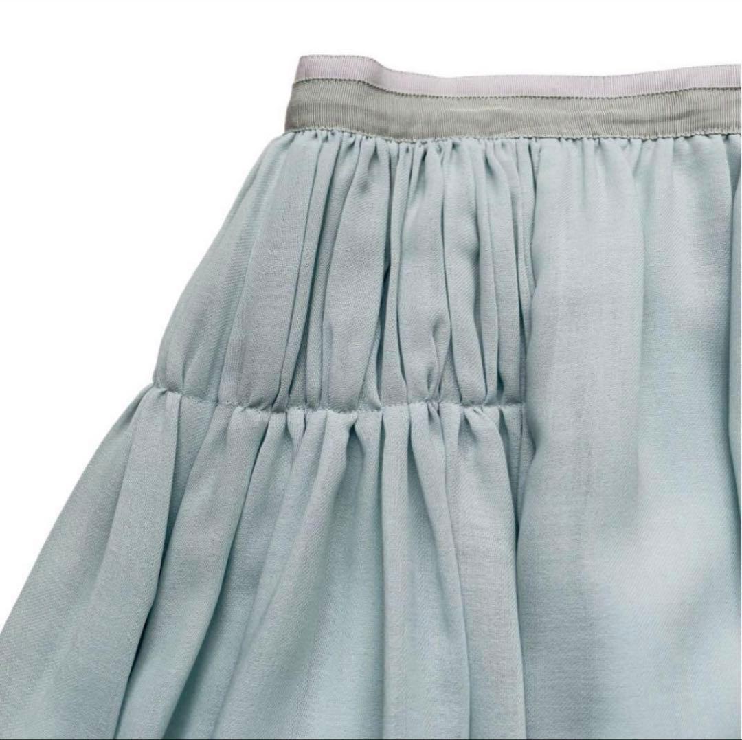 【現行！美品】フォクシー フレアスカート シフォン ミント サイズL