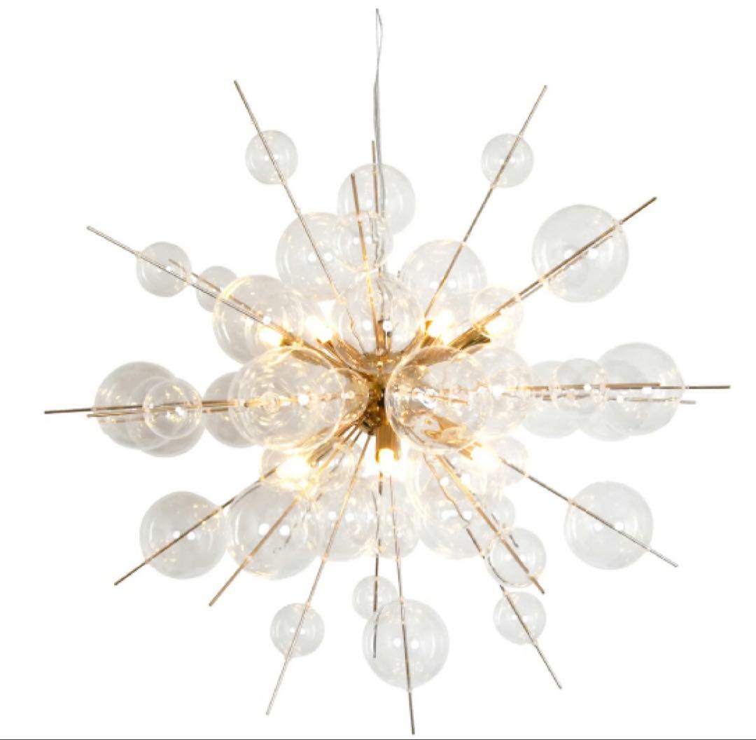 12灯シャンデリア　バブルライト　ペンダントライト　ガラス　ゴールド　おしゃれ