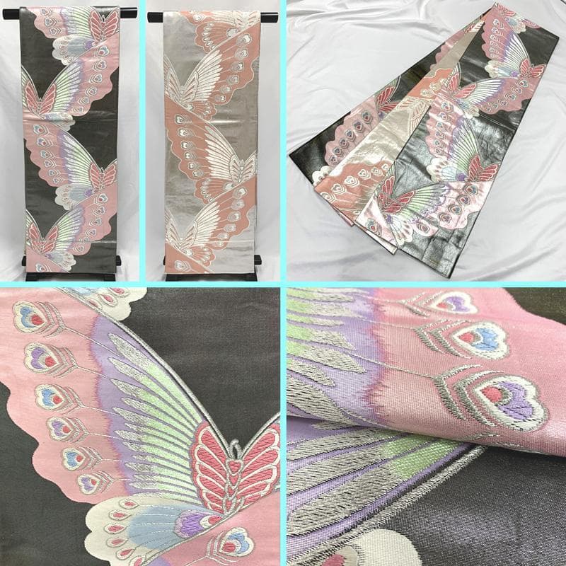 403aj42,帯揚げ帯締め〇京都きもの友禅 振袖＆袋帯 金駒刺繍 十三参り