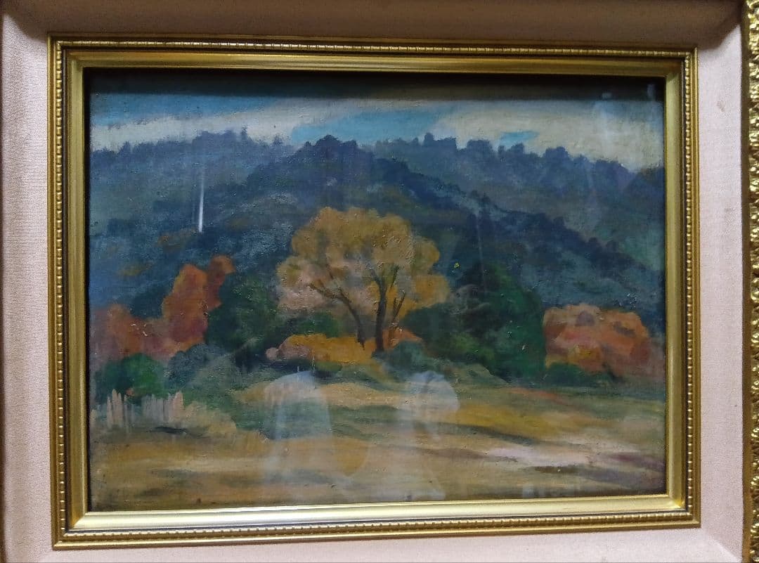 福島長二郎Ｆ４号油彩板に描いています