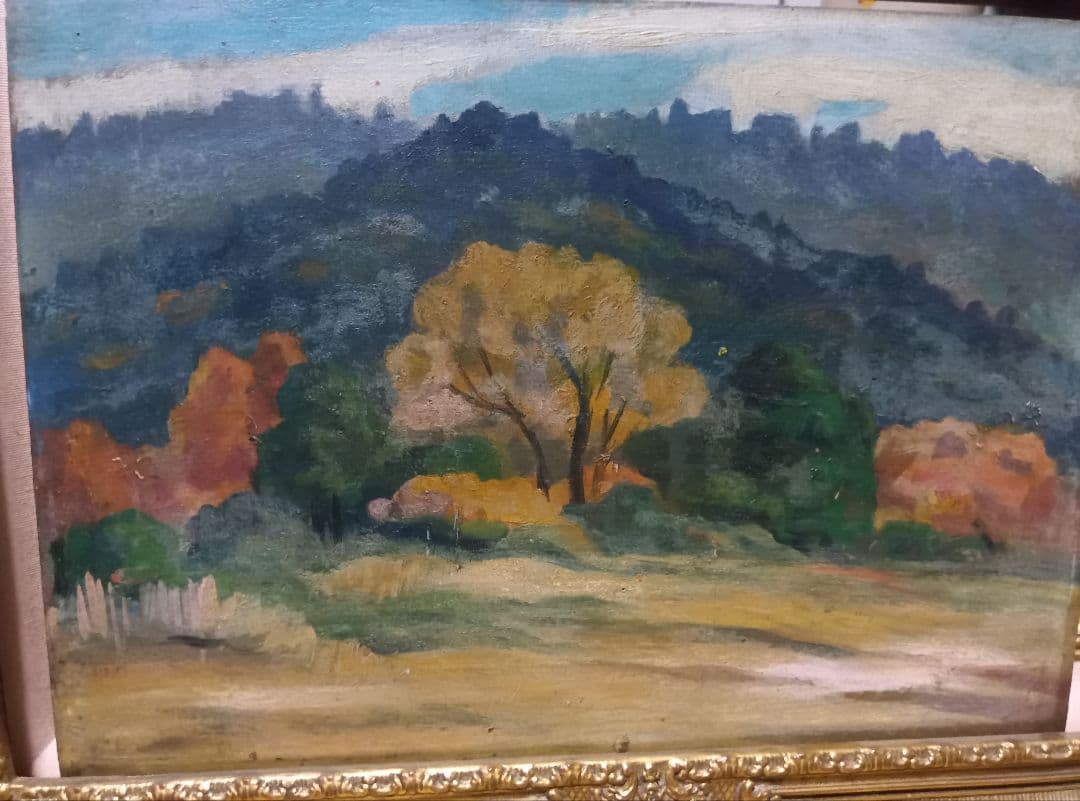 福島長二郎Ｆ４号油彩板に描いています