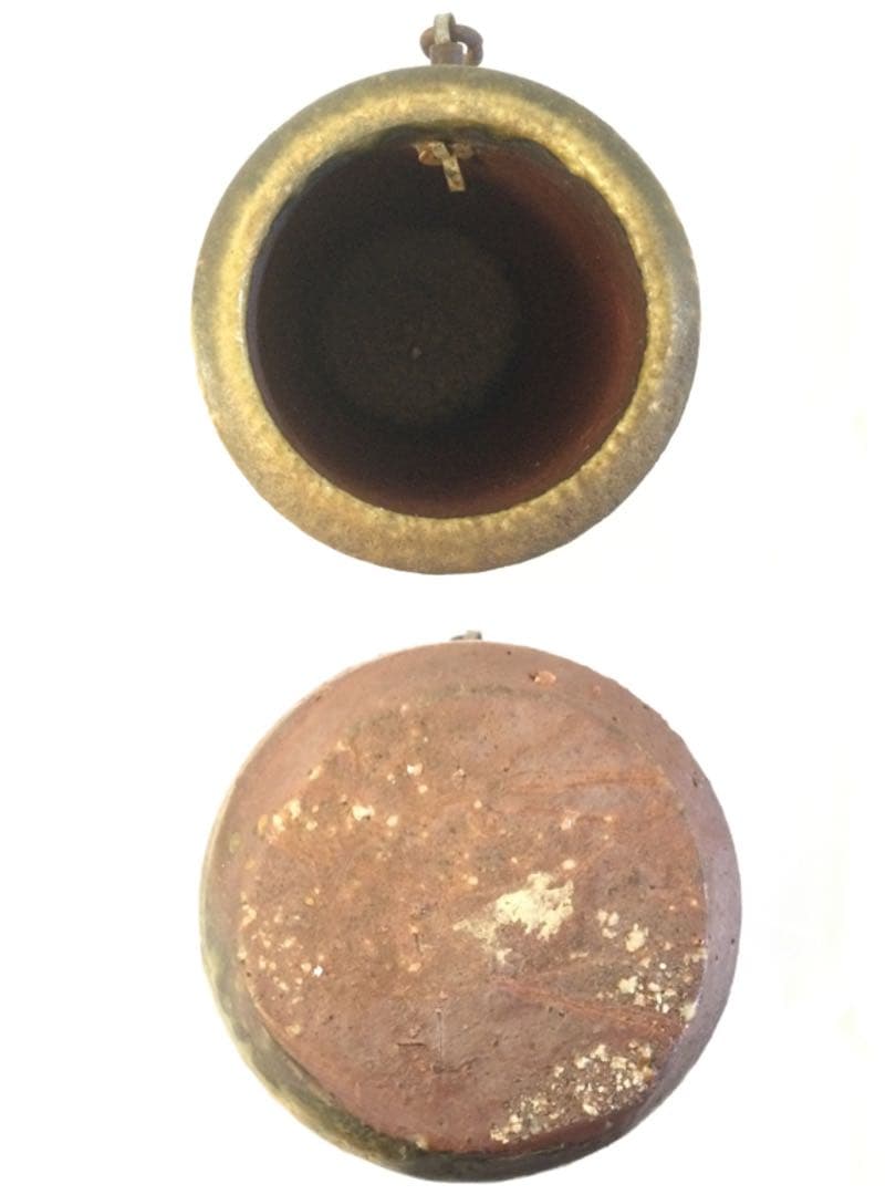 人間国宝 藤原雄作 備前焼 掛花入 供箱付 供布付 茶道具 Y49