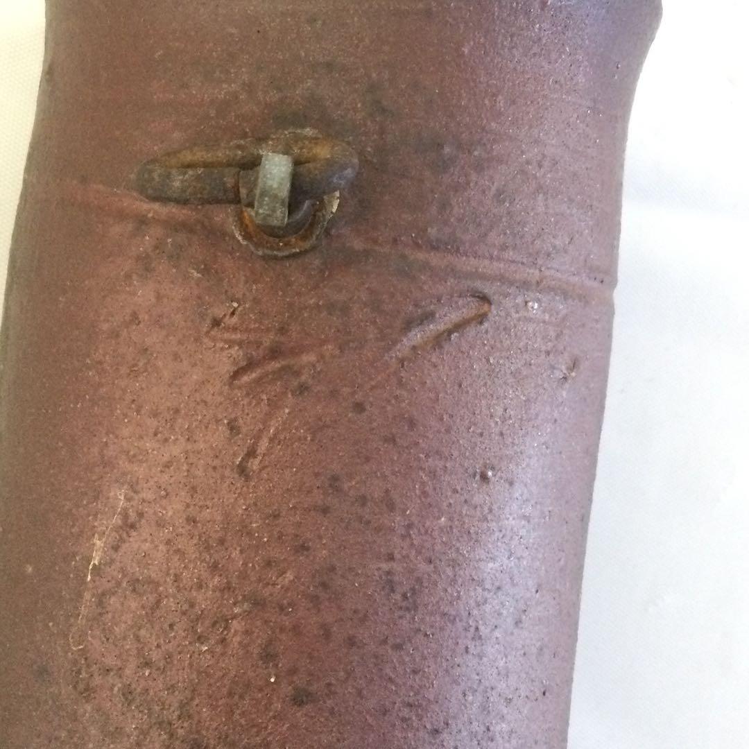 人間国宝 藤原雄作 備前焼 掛花入 供箱付 供布付 茶道具 Y49