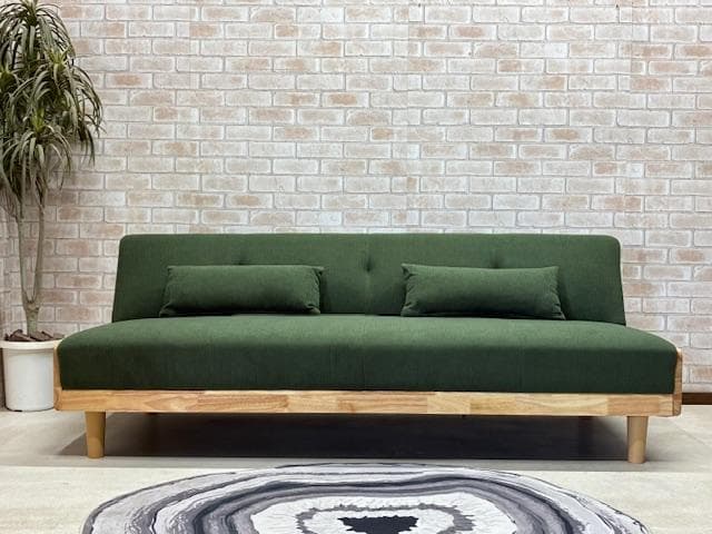 ソファーベッド　ソファ　コーデュロイ　カーキ　北欧風　新品