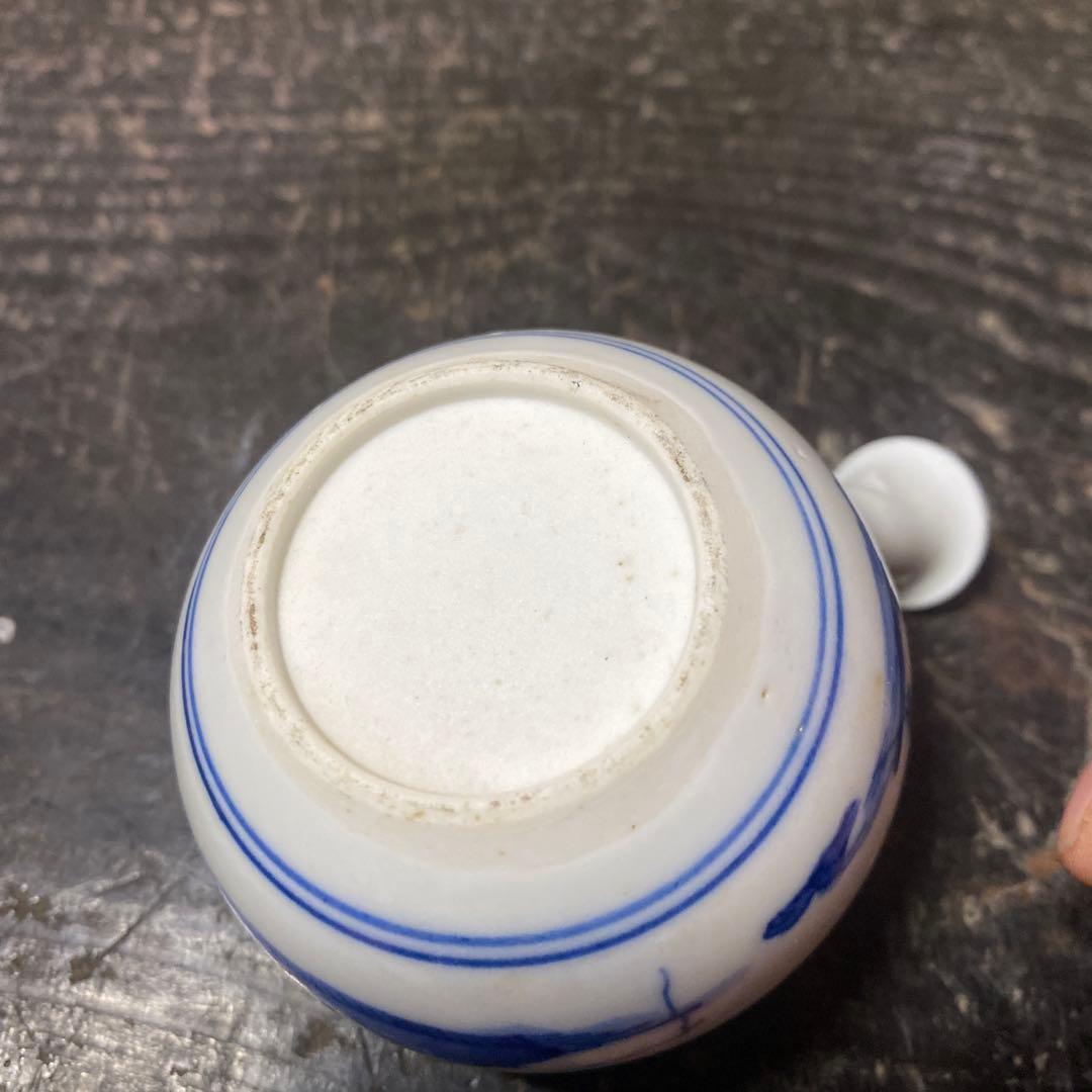 中国年号入　染付人物分煎茶器セット