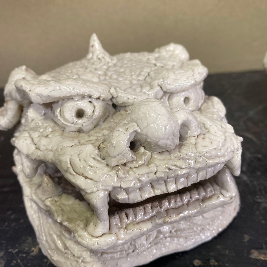 志野獅子香炉約15cm12cm14cm