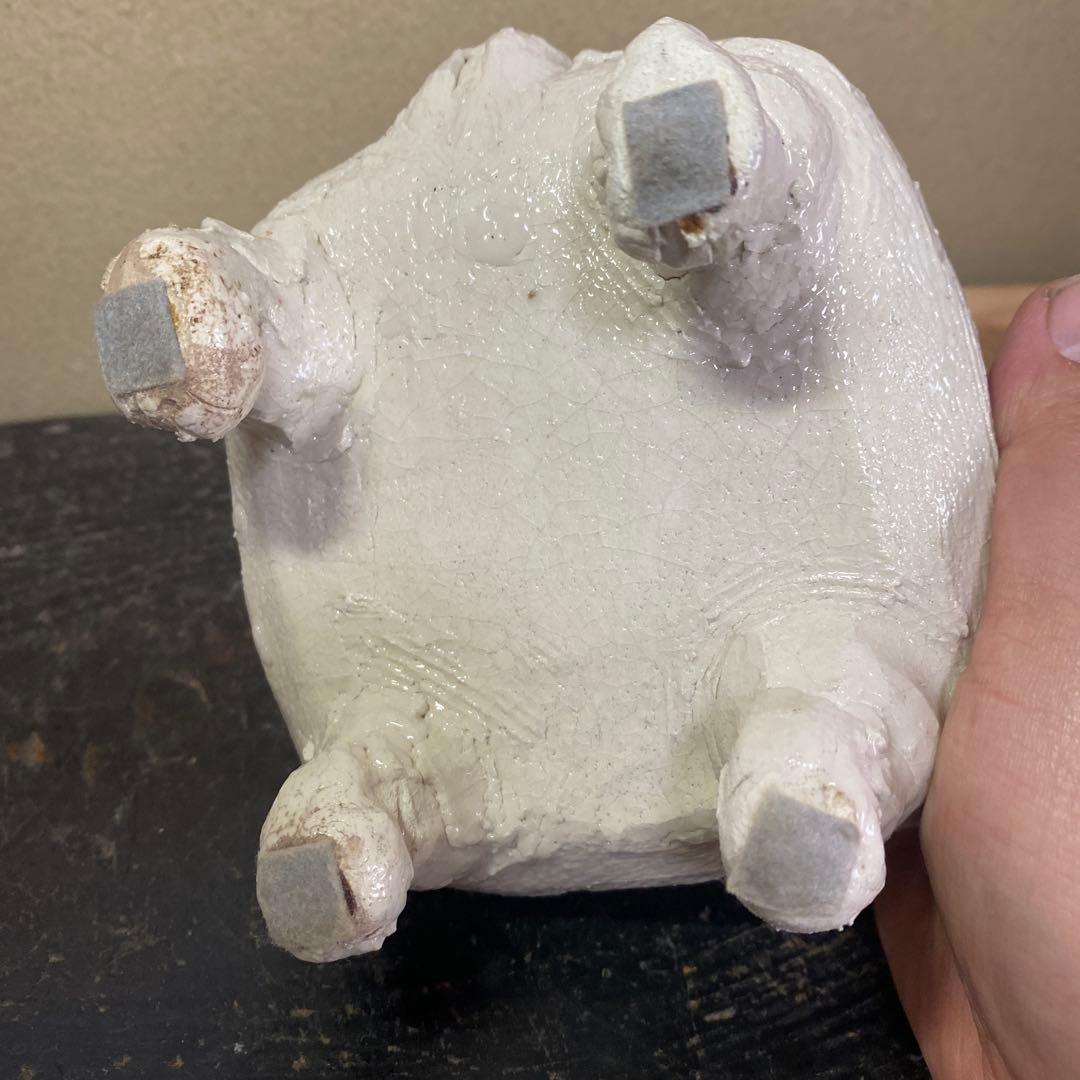 志野獅子香炉約15cm12cm14cm