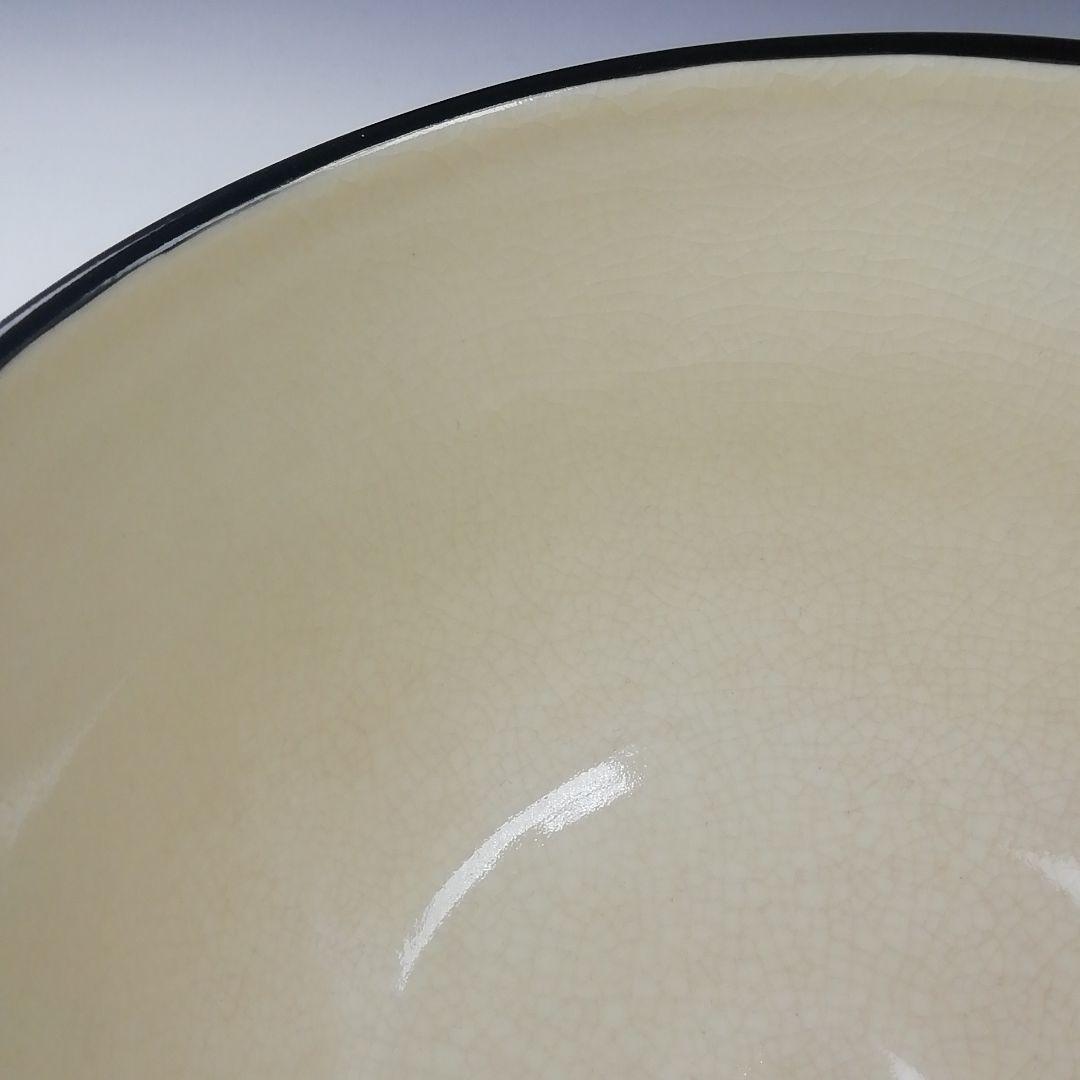 Ｔ５３０　茶碗　『仁清　黒柿栗絵』『中村陶彩 造』　共箱　抹茶碗　茶道具