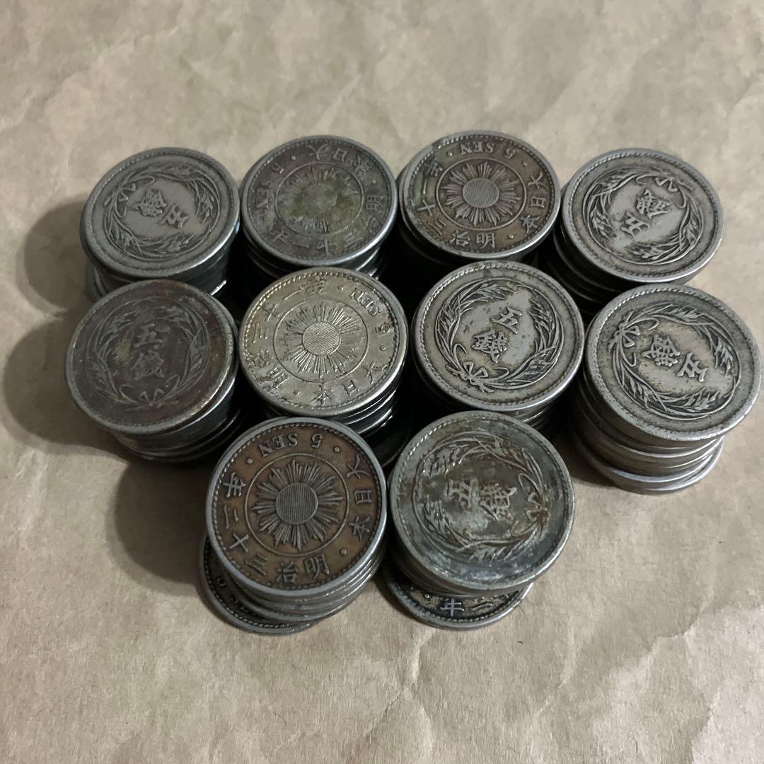 稲5銭白銅貨　100枚