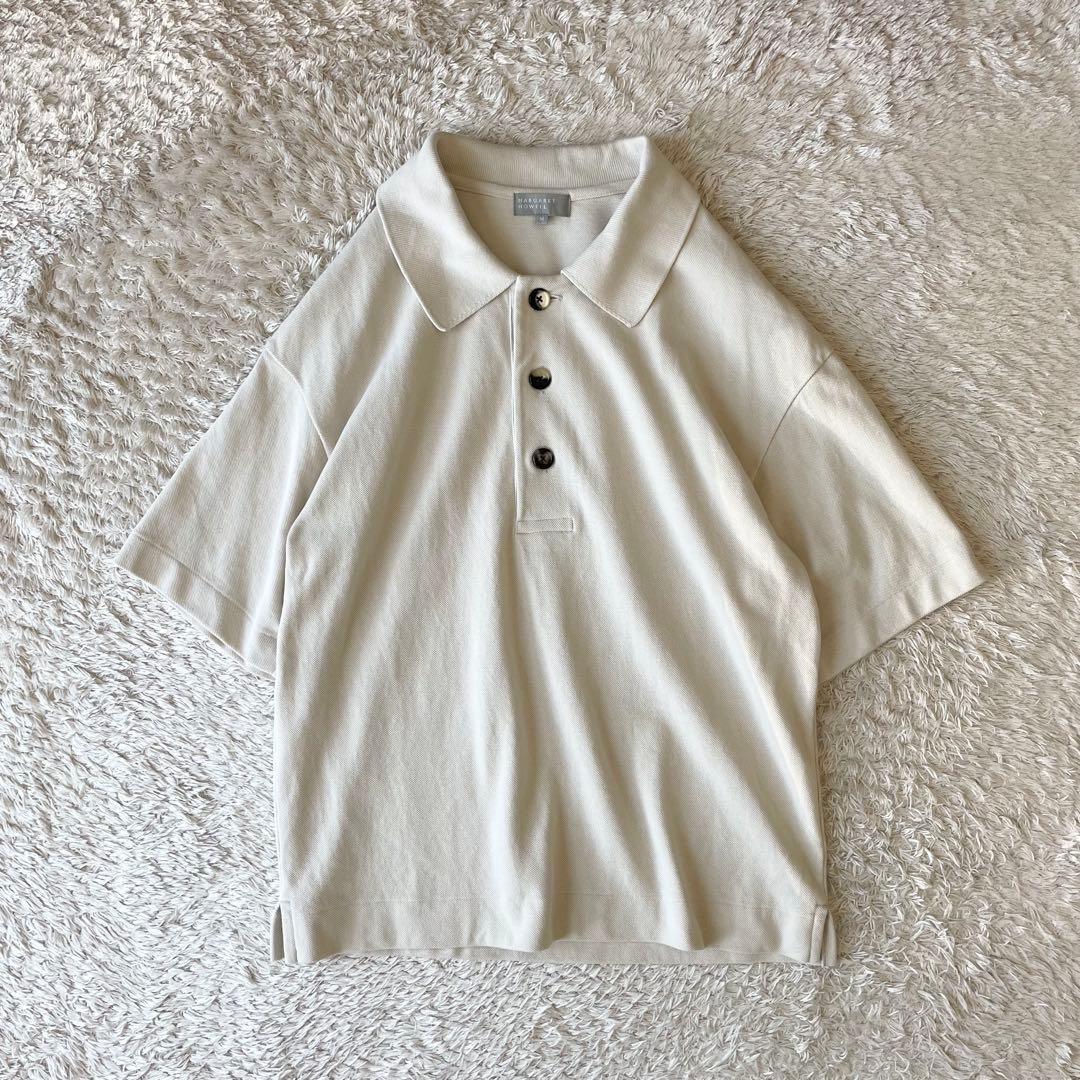 極美品 23ss margaret howell ポロシャツ M アイボリー