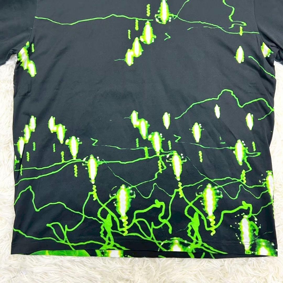 美品　19FW プラダ　半袖Tシャツ　ネオングラフィック柄　ブラック XL