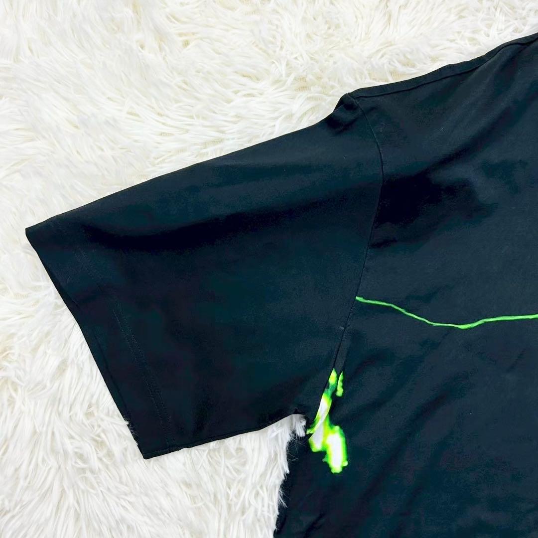 美品　19FW プラダ　半袖Tシャツ　ネオングラフィック柄　ブラック XL