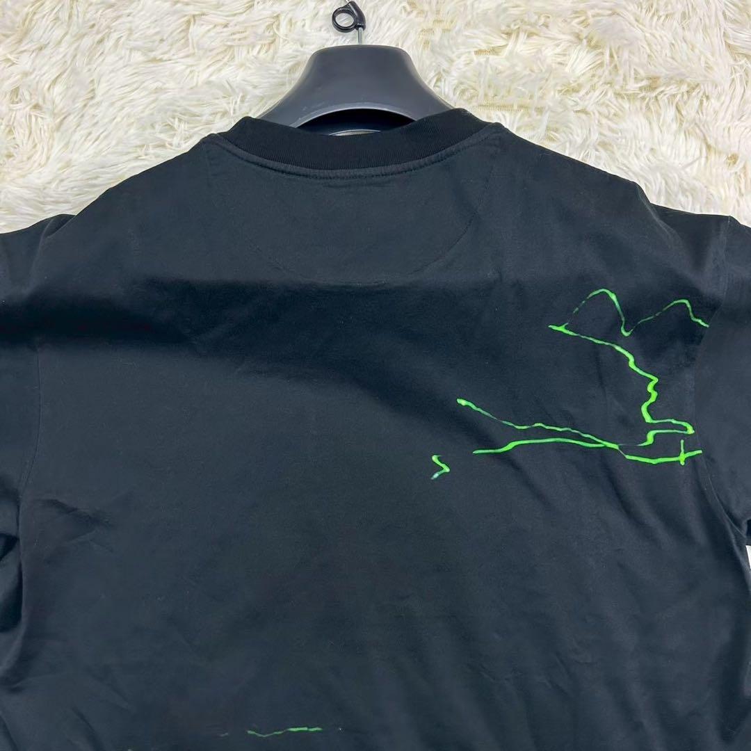 美品　19FW プラダ　半袖Tシャツ　ネオングラフィック柄　ブラック XL