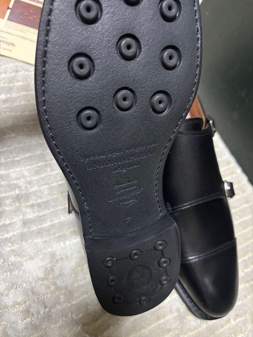 新品　ユニオンインペリアル　U2007 ダブルモンク　7EEE 25 革靴