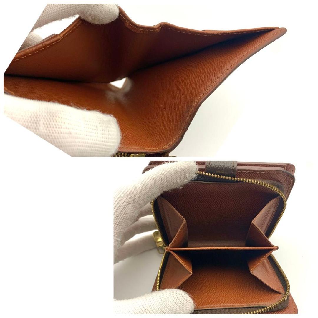 鑑定済み ルイヴィトン コンパクトジップ 二つ折り モノグラム ミニ 小型 財布