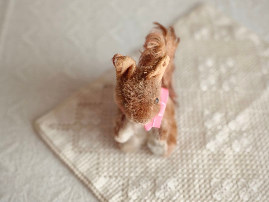 * vintage squirrel ♡ * 可愛い ピンクりぼんの リスさん