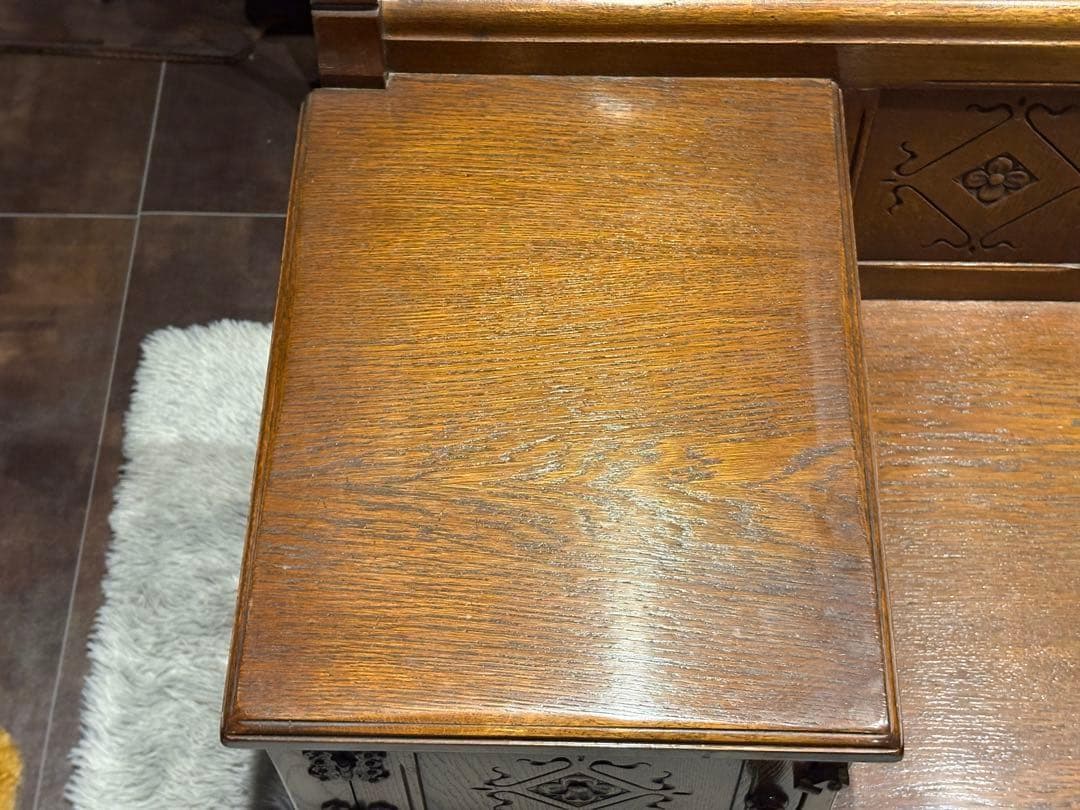 希少　英国　イギリス　テレフォンベンチ　ベンチ　オーク材　アンティーク SH