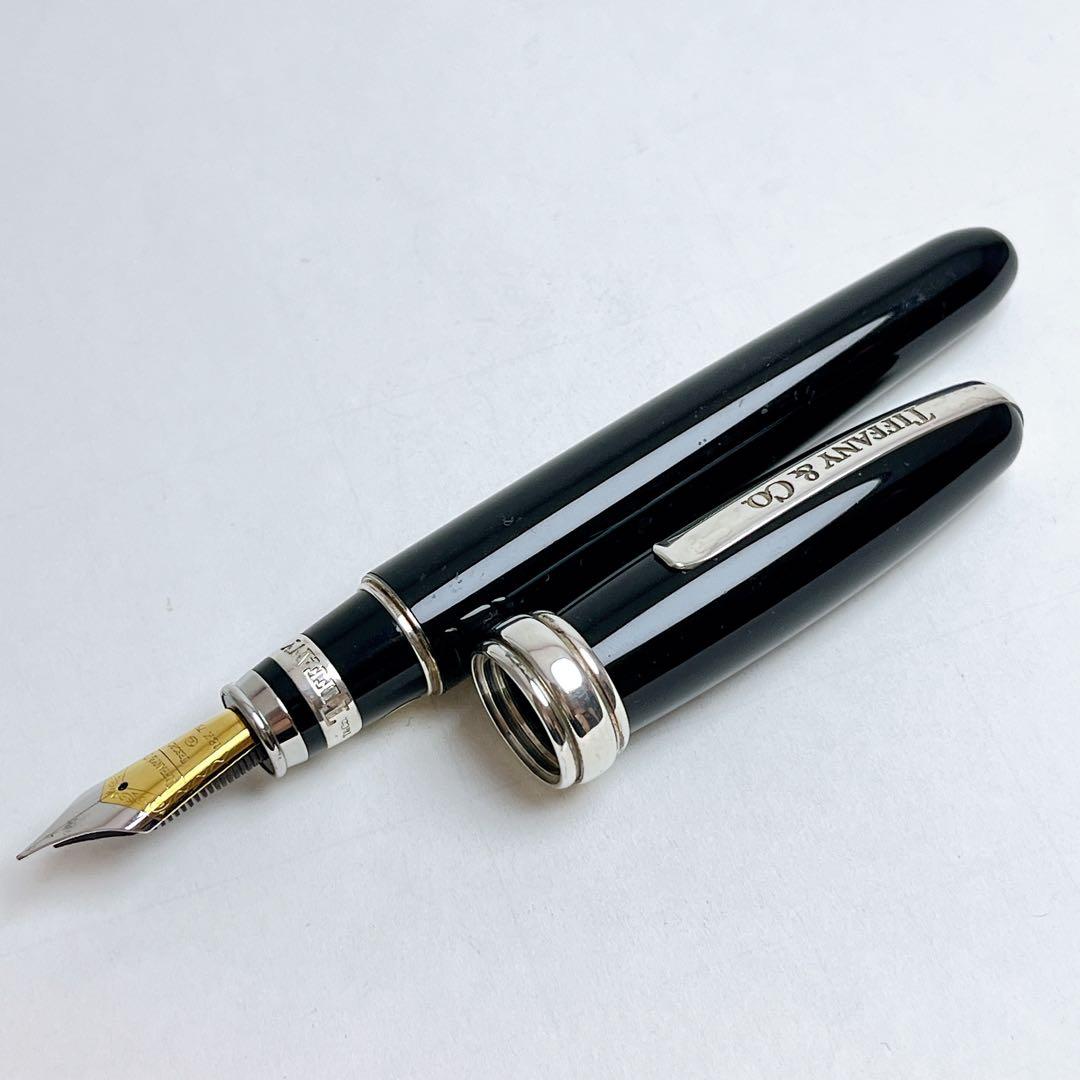 ティファニー　レジン　万年筆　925 ブラック　ペン先　750