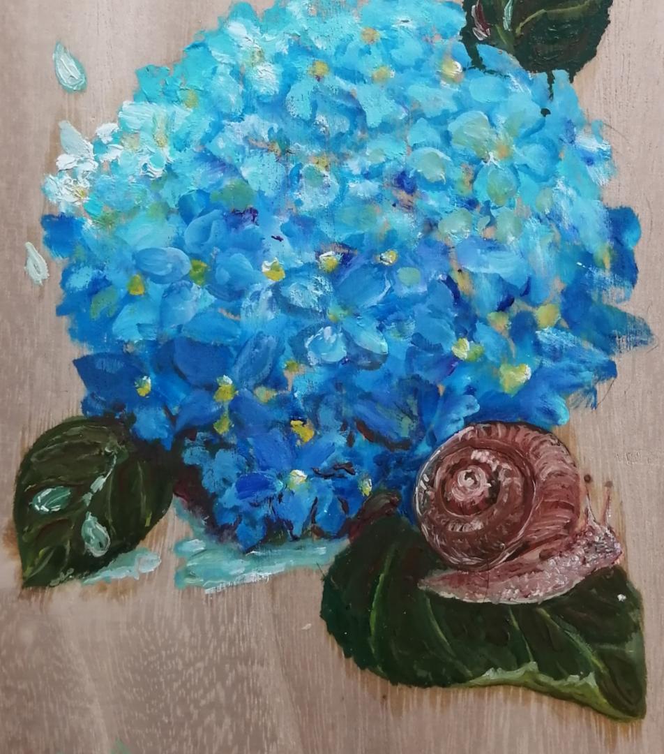 あじさい油絵母の日ギフト