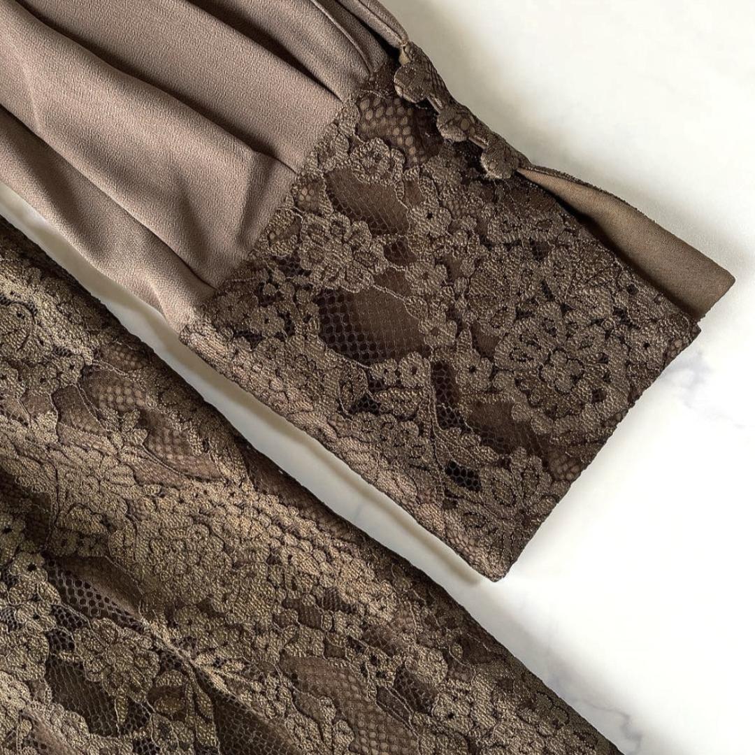 リルアー LERURE 24年 オールインワン パンツドレス レース カーキ M