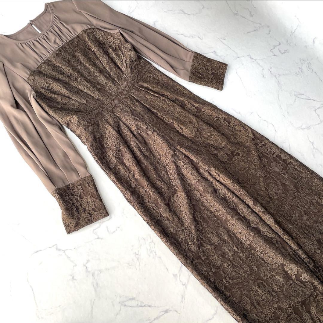 リルアー LERURE 24年 オールインワン パンツドレス レース カーキ M