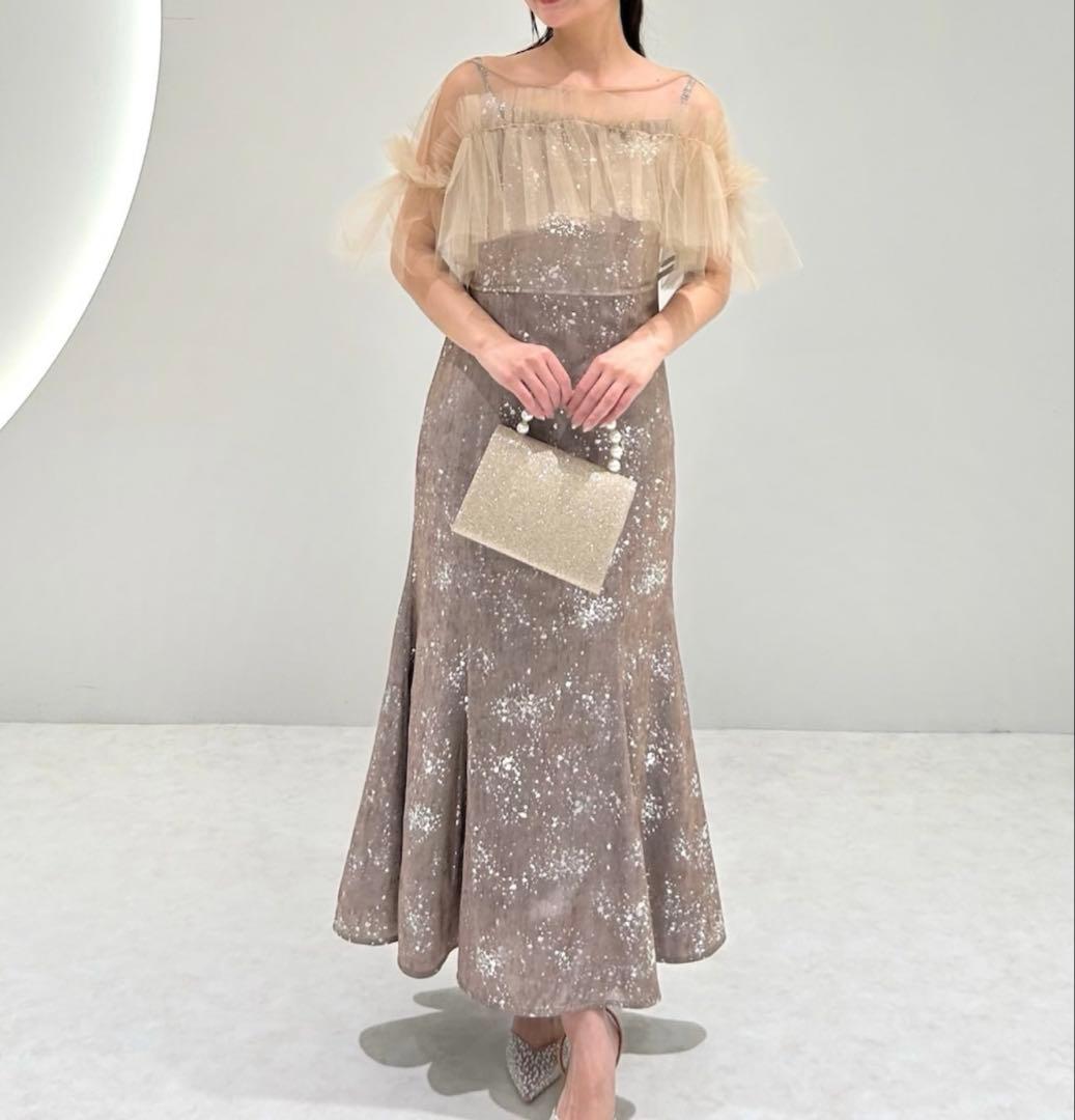 LEJA チュールフリルボレロペイントマーメイドドレス