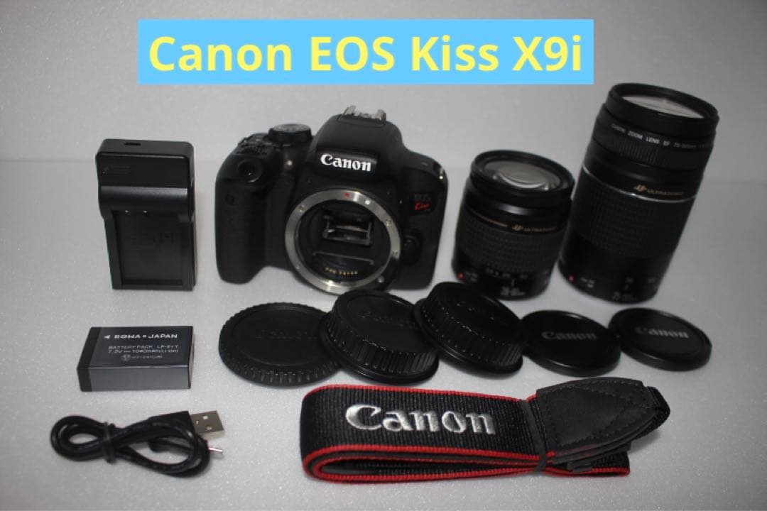 Wi-Fi/動画canon kiss x 9i標準&望遠&ダブルレンズセット