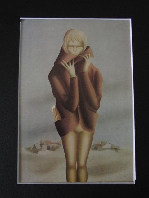 東郷青児、子供、希少な大判額装用画集より、新品高級額装付、状態良好