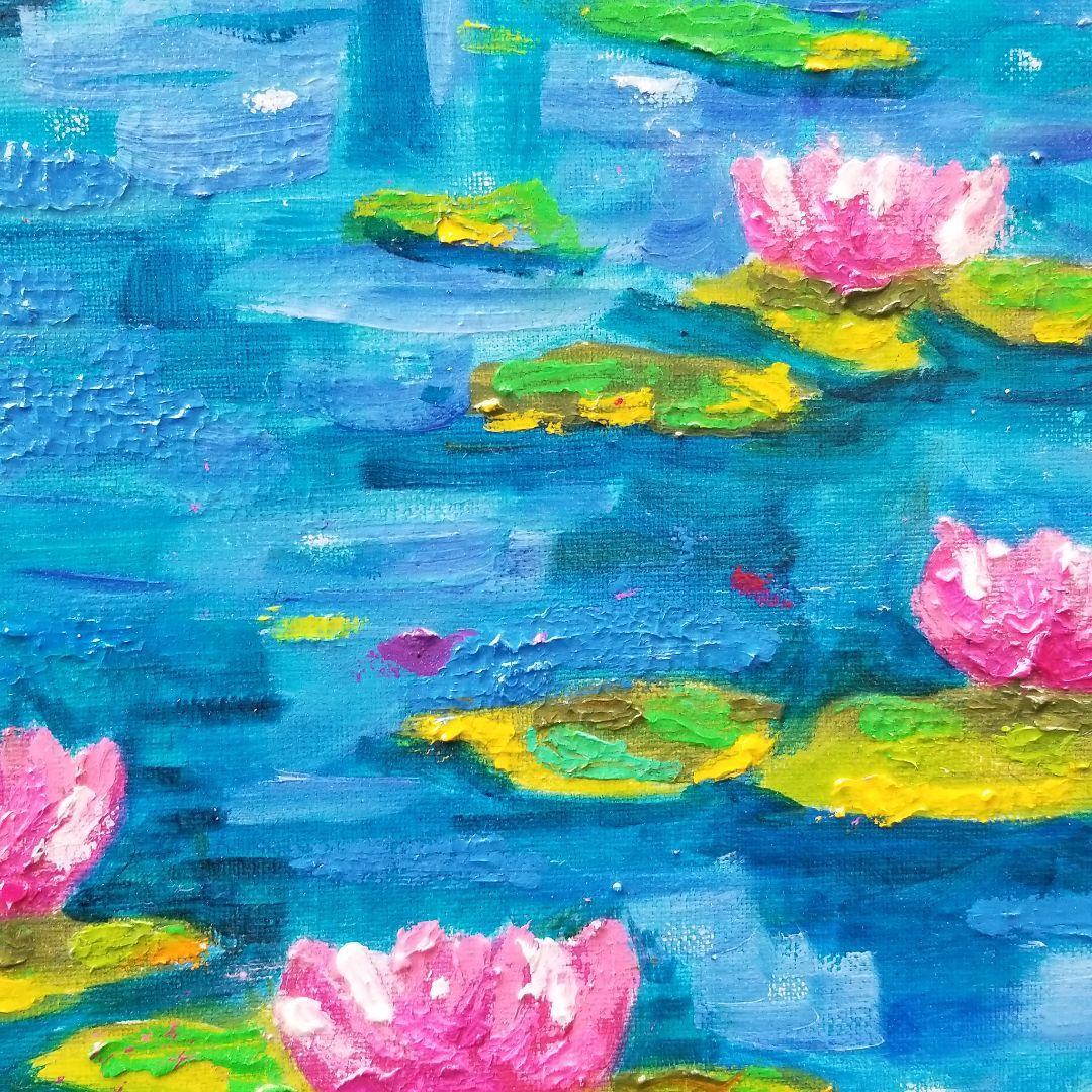 油絵　専用　おだやかな睡蓮の池