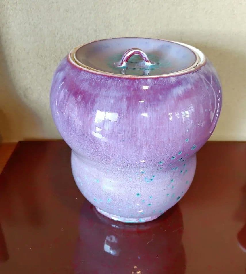 松山雅英　水指　孔雀窯